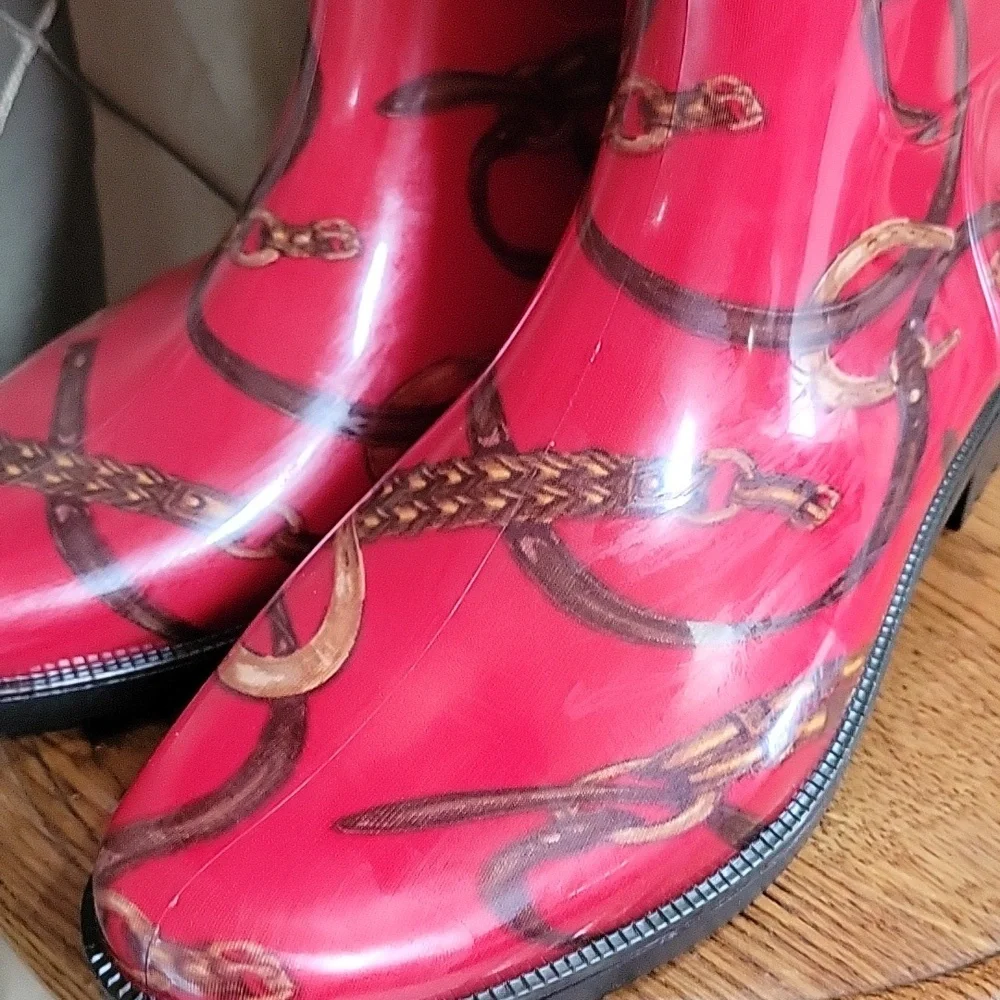 VGUC- Vintage 1980's Ralph Lauren Red Rainboots